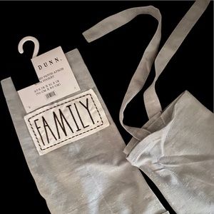 RAE DUNN Apron FAMILY gray white farmhouse